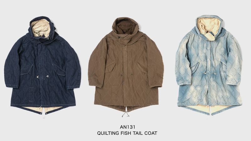 AN131,AN131-W,AN131-D QUILTING FISH TAIL COAT
