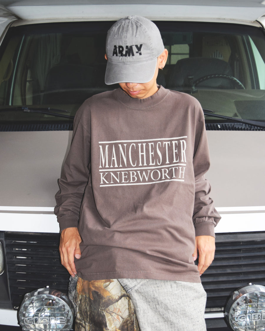 ANACHRONORM スーベニア ロングスリーブTシャツ モカ | 7.5oz オープンエンド糸 顔料染め マンチェスター ネブワース 90sカルチャー