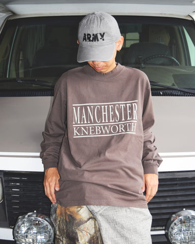 ANACHRONORM スーベニア ロングスリーブTシャツ モカ | 7.5oz オープンエンド糸 顔料染め マンチェスター ネブワース 90sカルチャー