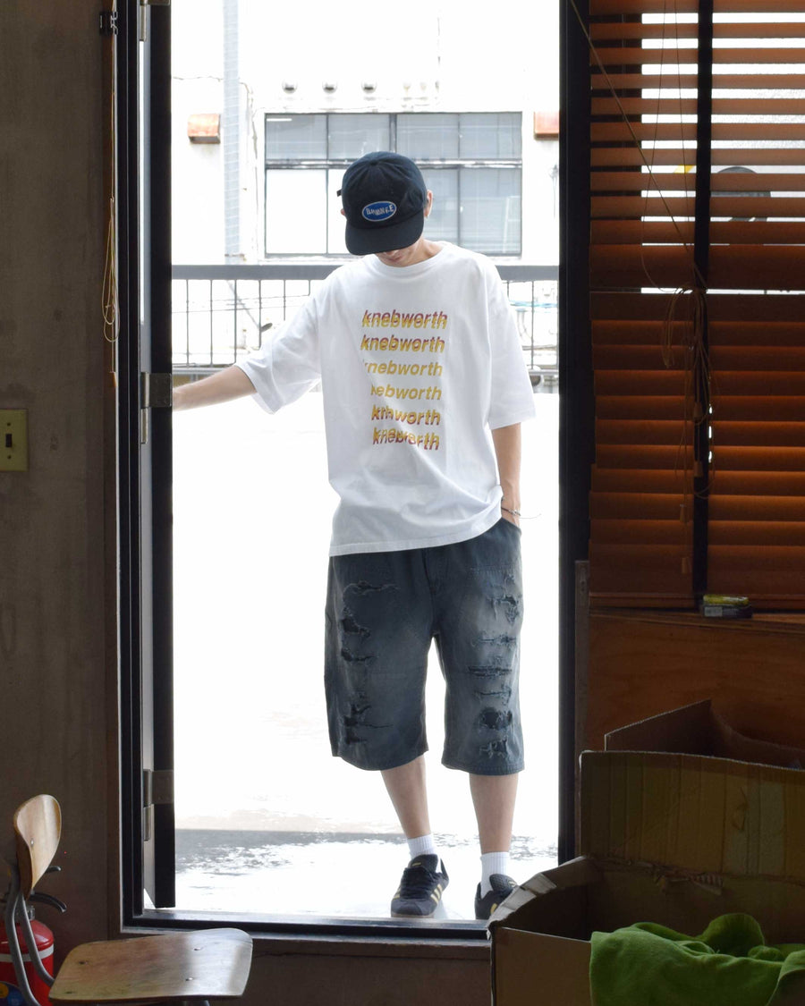 ANACHRONORM グラデーション プリント ショートスリーブTシャツ ホワイト | 5.6oz 天竺 ヘビーウェイト ワンウォッシュ グラデーションプリント 90sカルチャー