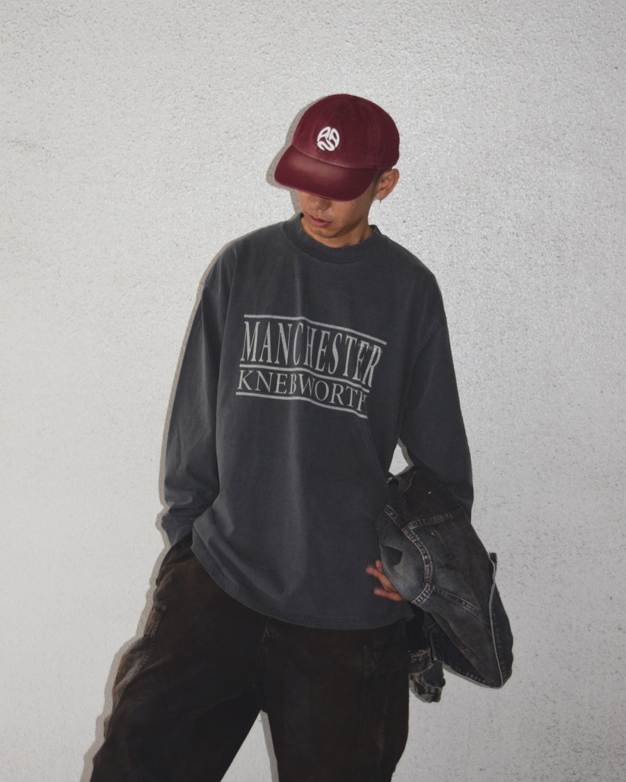 ANACHRONORM スーベニア ロングスリーブTシャツ ブラック | 7.5oz オープンエンド糸 顔料染め マンチェスター ネブワース 90sカルチャー