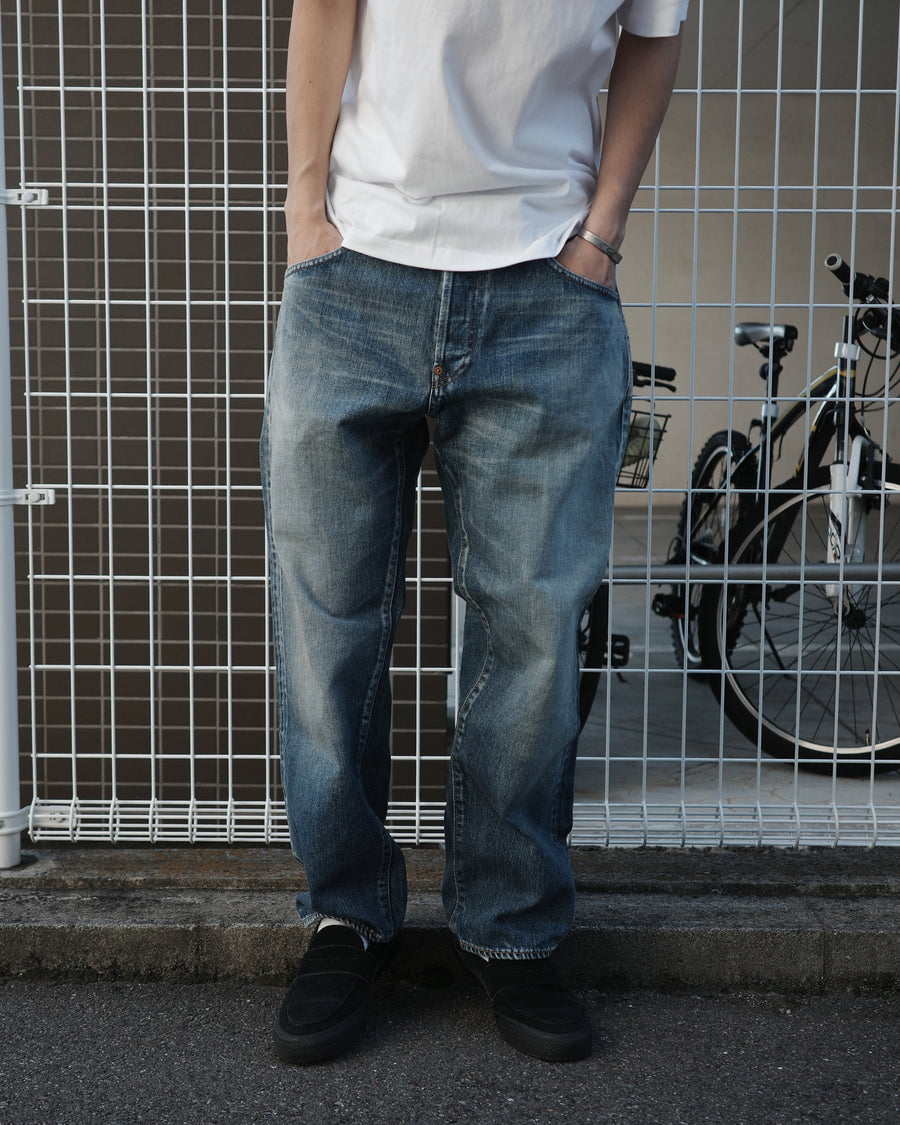 ANACHRONORM レギュラーテーパード 5Pパンツ インディゴ 5年ウォッシュ | 12.5oz セルビッチデニム エイジング加工 アタリ 日本製