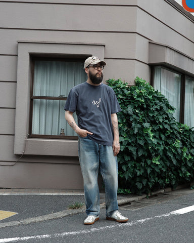 ANACHRONORM REF プリントTシャツ ネイビー | 5.6oz天竺 顔料染め REFプリント ライフスタイル 日本製