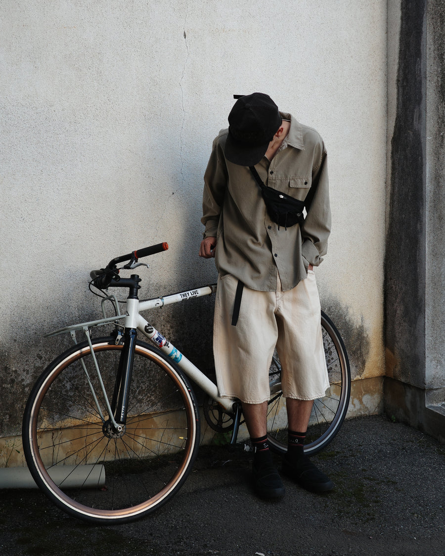 ANACHRONORM フロントヨーク デニムショーツ 生成り | 12oz ムラ糸デニム エイジング加工 アタリ ストリート 日本製