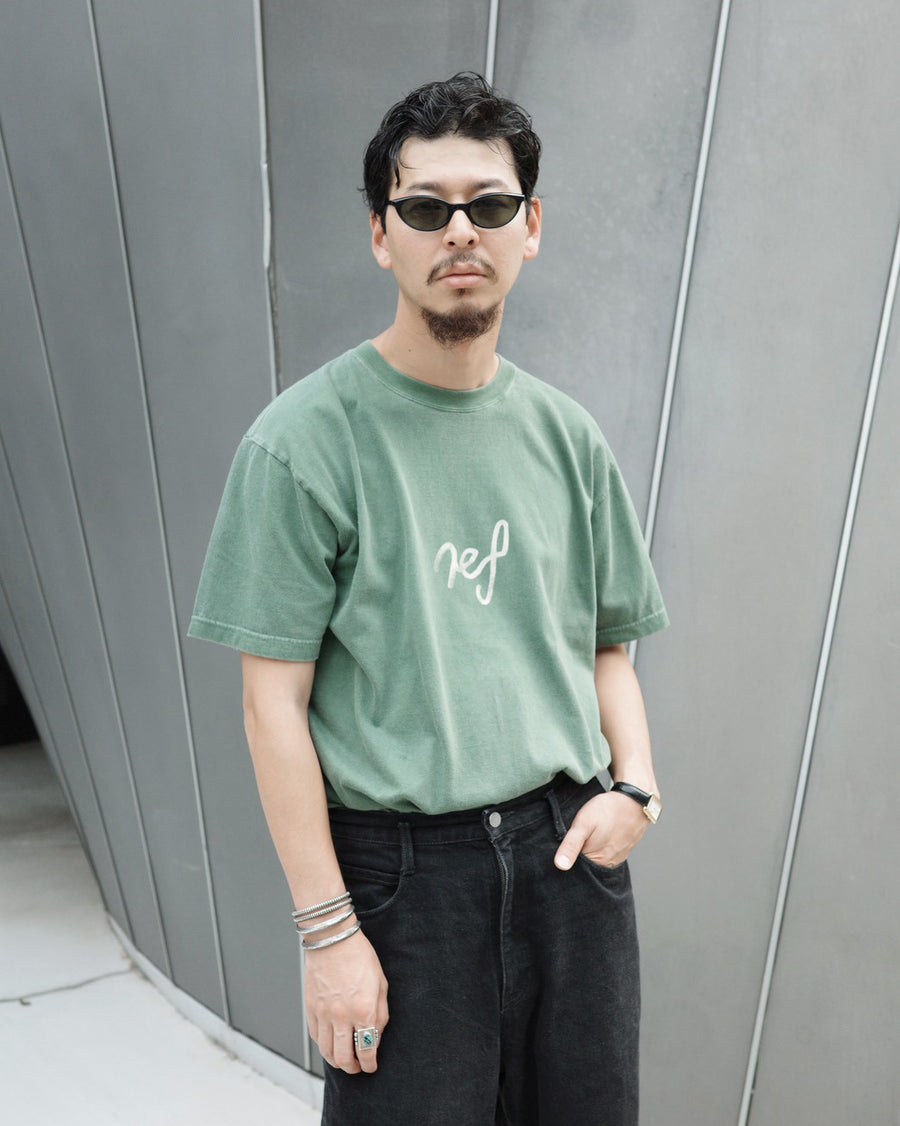 ANACHRONORM REF プリントTシャツ オリーブ | 5.6oz天竺 顔料染め REFプリント ライフスタイル 日本製