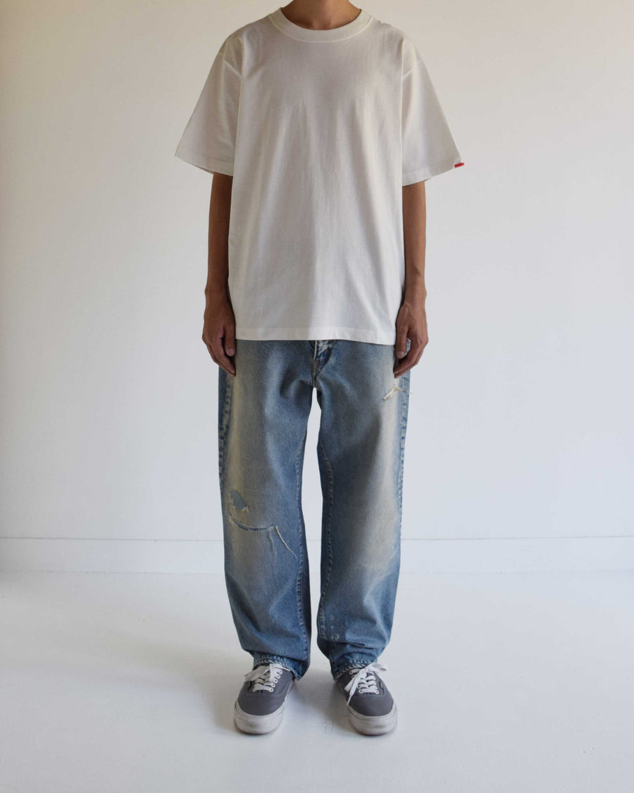ANACHRONORM ANSE サイドベンツ ショートスリーブTシャツ ホワイト | 18/1 COTTON USA認証 米綿 ANACHRONORMオリジナルファブリック リジット サステナブル