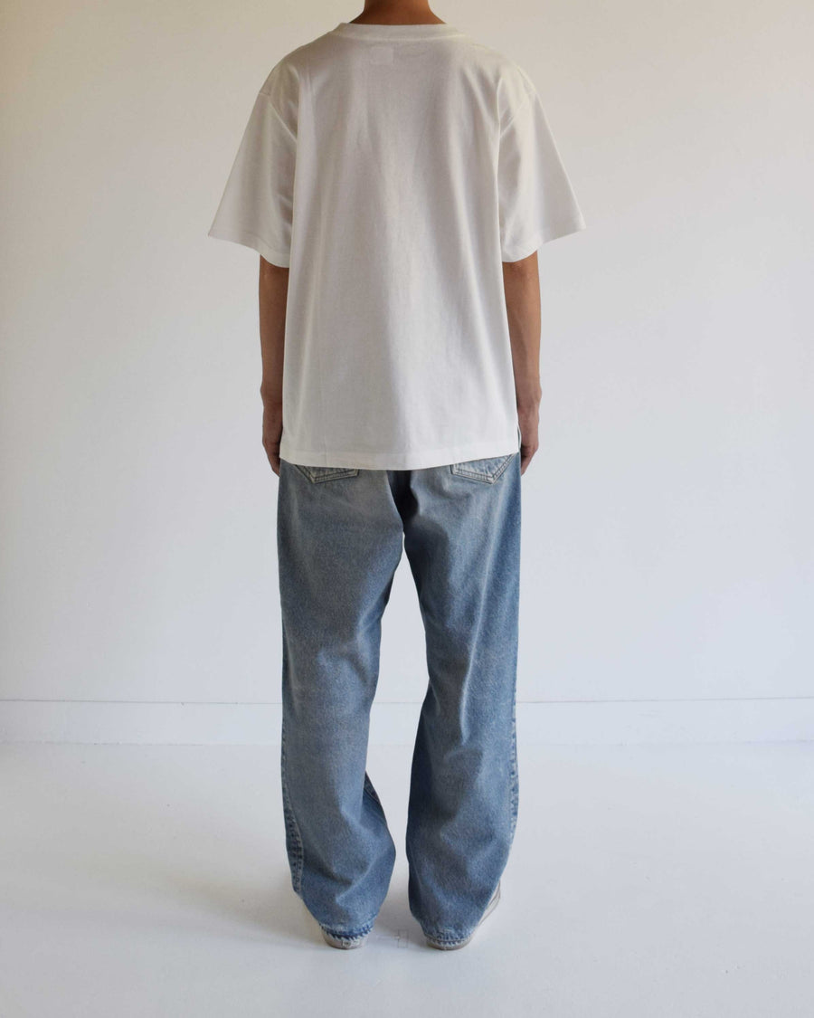 ANACHRONORM ANSE サイドベンツ ショートスリーブTシャツ ホワイト | 18/1 COTTON USA認証 米綿 ANACHRONORMオリジナルファブリック リジット サステナブル
