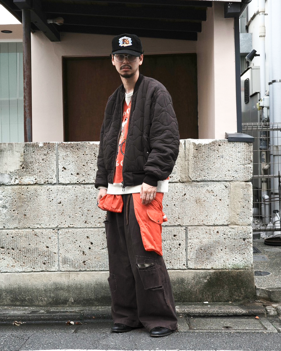 ANACHRONORM カルゼ タック ワイドパンツ ブラウン | コットンカルゼ 職人手作業 フロント裏地付き 一点一点 日本製