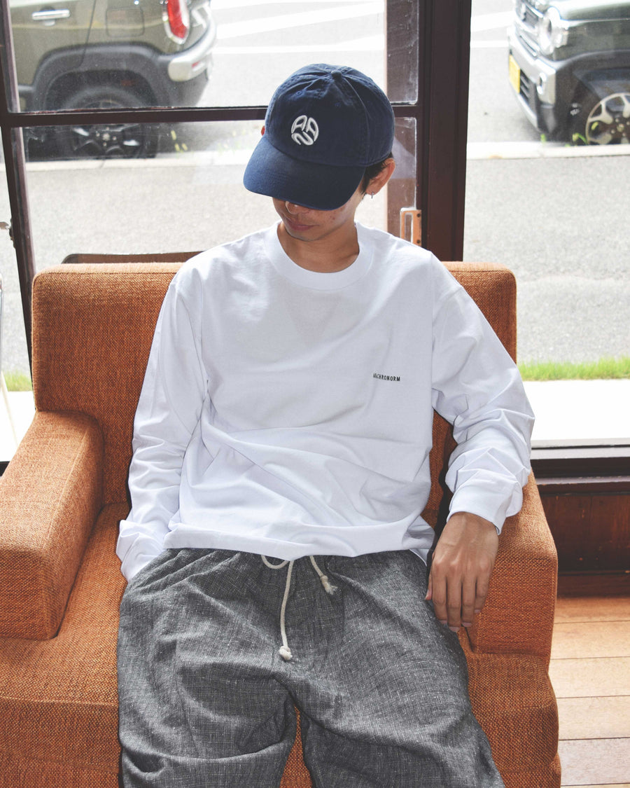 ANACHRONORM スタンダード EMB ロングスリーブTシャツ ホワイト | ステイフレッシュコットン 抗菌防臭 抗ウイルス 左胸刺繍 リジット