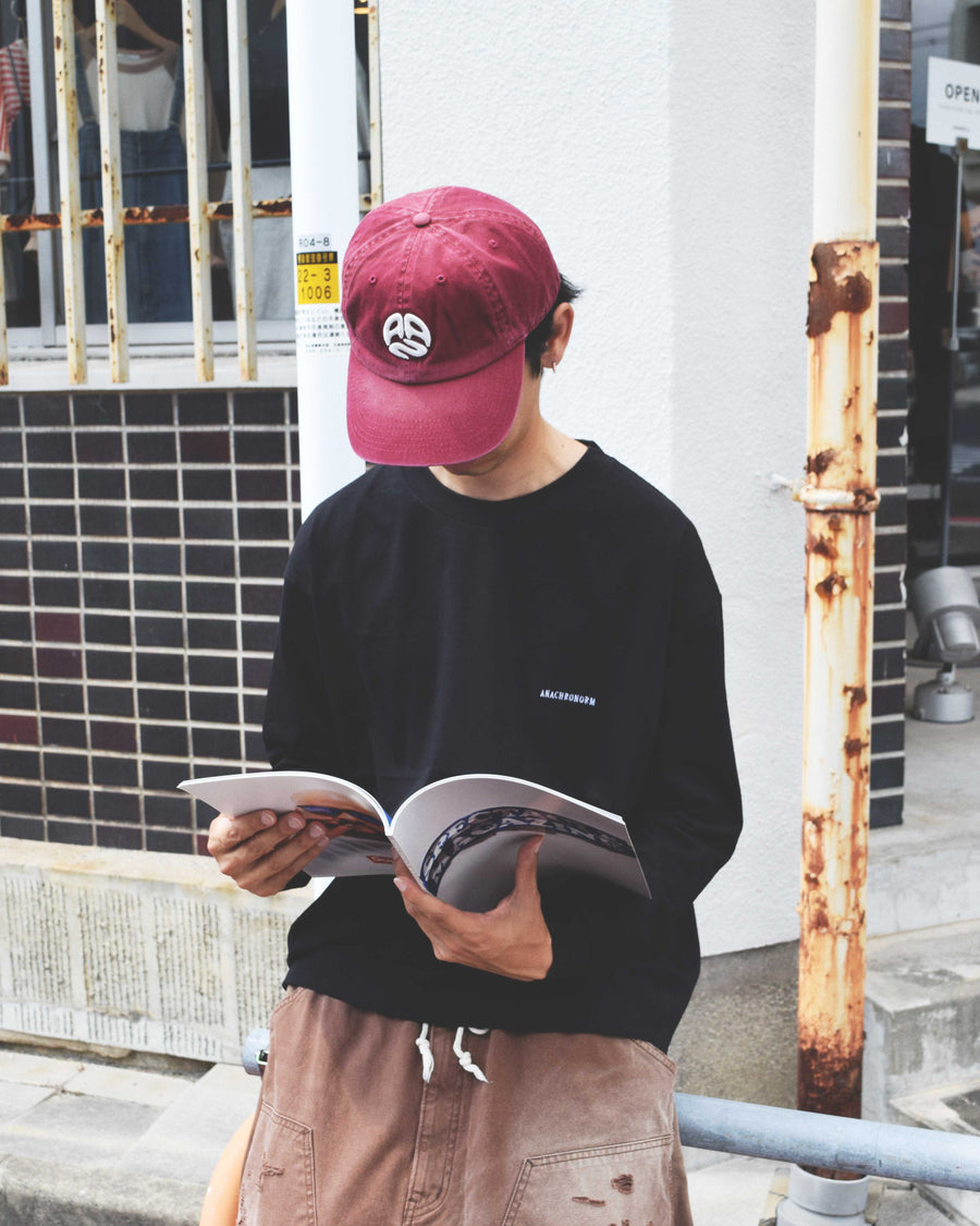 ANACHRONORM スタンダード EMB ロングスリーブTシャツ ブラック | ステイフレッシュコットン 抗菌防臭 抗ウイルス 左胸刺繍 リジット