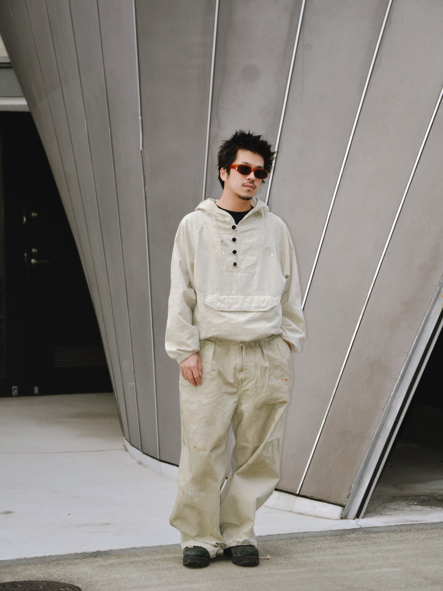 DIRTWORK WIDE CHINO TROUSERS BEIGE