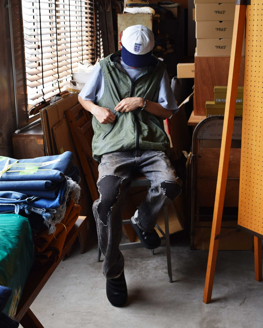 ANACHRONORM レギュラーテーパード リメイク 5ポケット ブラックデニムパンツ black denim remake 5 pocket jeans styling
