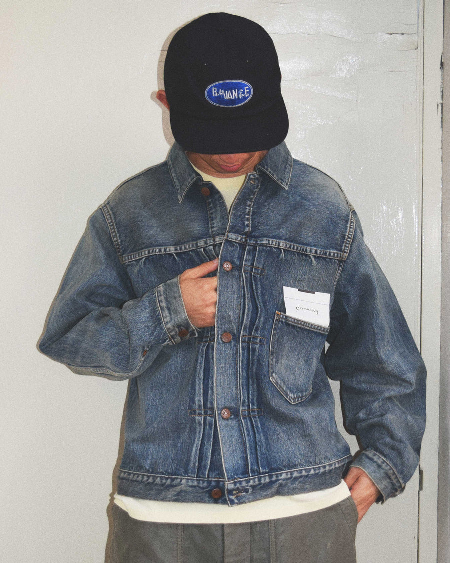 ANACHRONORM フロントタック デニムジャケット インディゴ 5年ウォッシュ | 12.5oz セルビッチデニム 70502XX 1stタイプ エイジング加工 アタリ 日本製