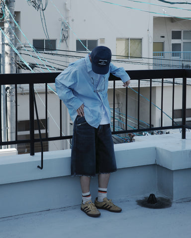 ANACHRONORM フロントヨーク デニムショーツ インディゴ | 12oz ムラ糸デニム エイジング加工 アタリ ストリート 日本製