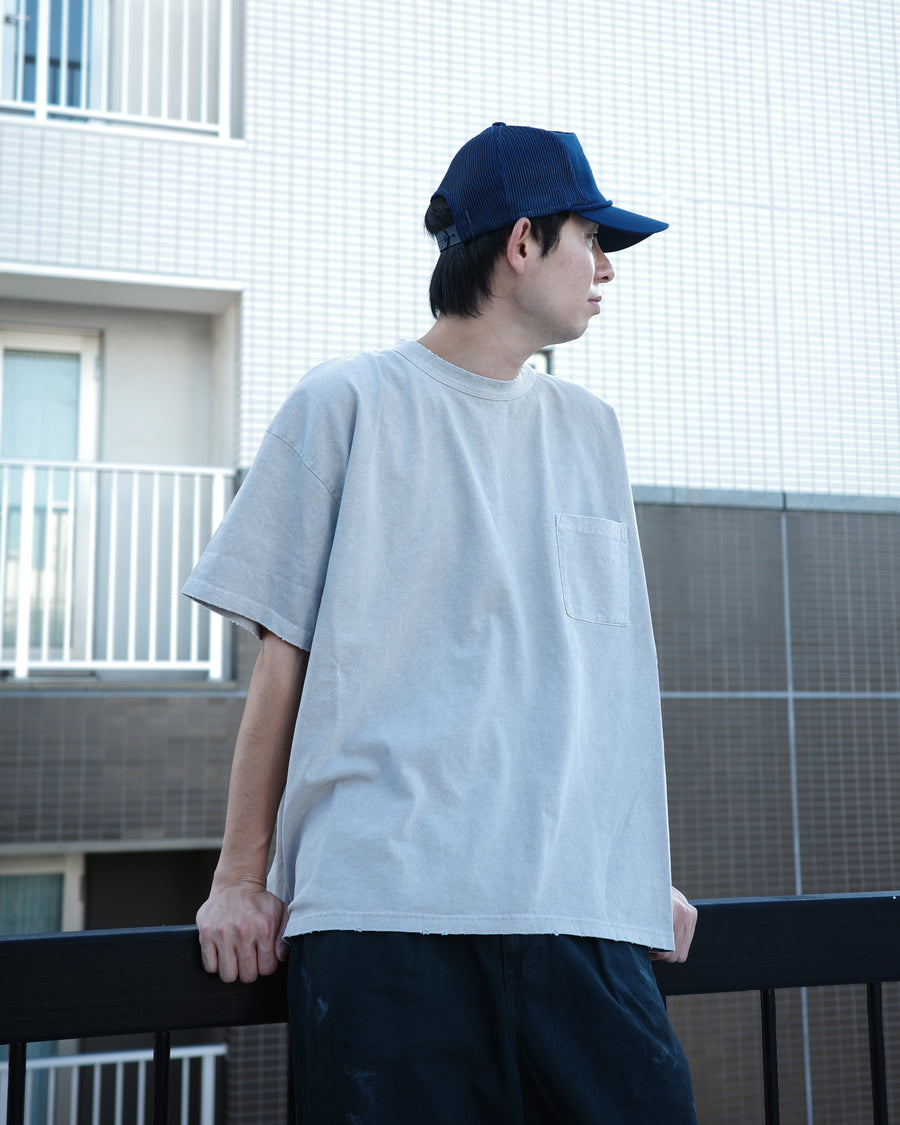 ANACHRONORM ピグメントダイ ポケット 半袖Tシャツ ベージュ | 特殊顔料染め コットン天竺 オリジナルカラー 日本製