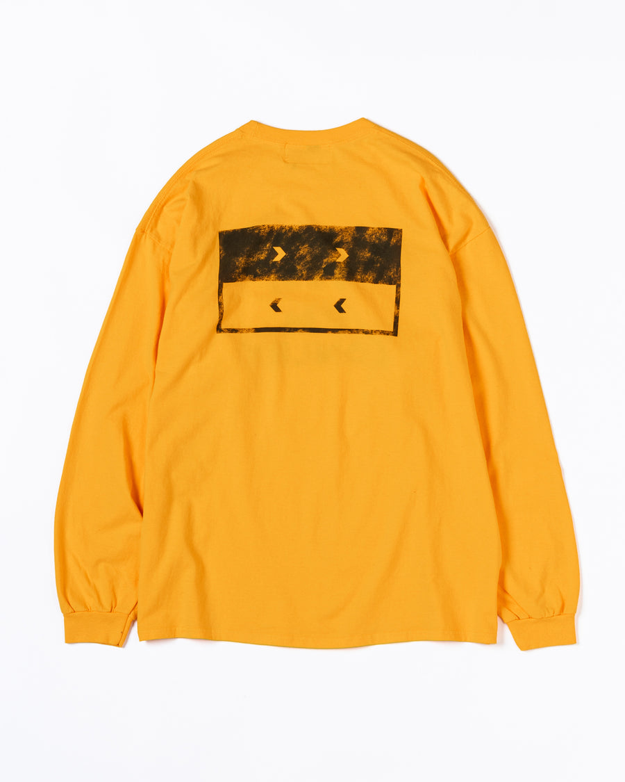 ANACHRONORM サブメッセージ ロングスリーブTシャツ イエロー | GILDAN 6.0oz オープンエンド糸 ワンウォッシュ カスレ刷り インディーレーベル YES I'M LONELY