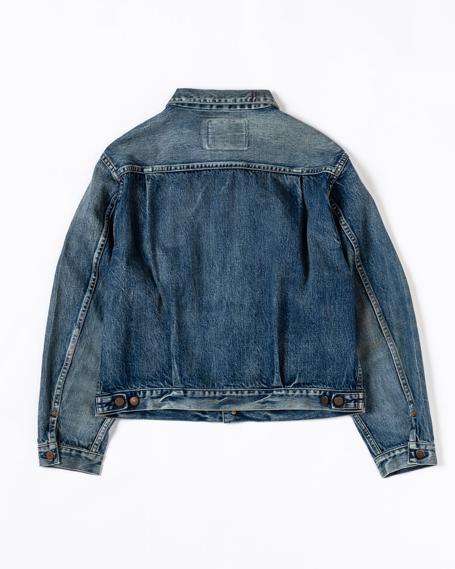 ANACHRONORM フロントタック デニムジャケット インディゴ 5年ウォッシュ | 12.5oz セルビッチデニム 70502XX 1stタイプ エイジング加工 アタリ 日本製
