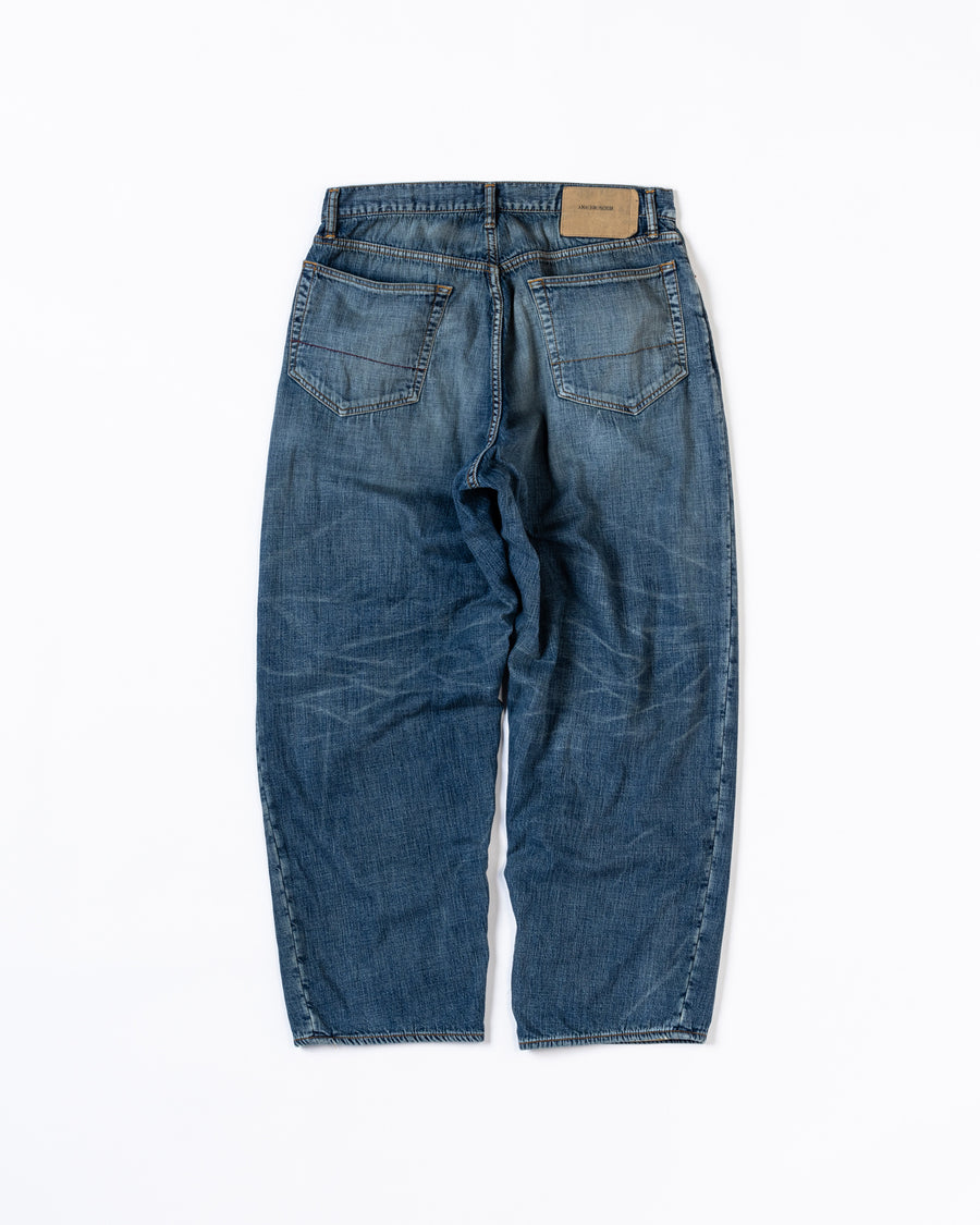 AN333-W CHEAK COMBI DENIM 5P PANTS INDIGO(AGING)