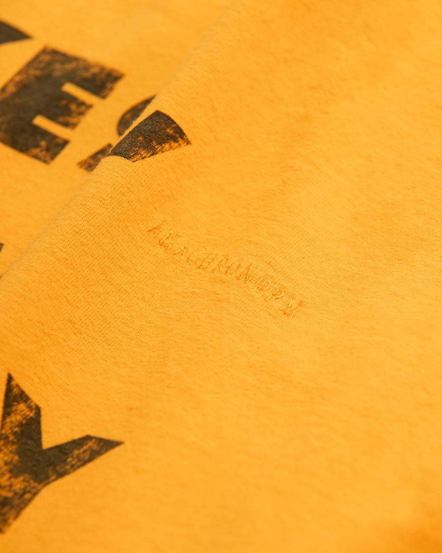 ANACHRONORM サブメッセージ ロングスリーブTシャツ イエロー | GILDAN 6.0oz オープンエンド糸 ワンウォッシュ カスレ刷り インディーレーベル YES I'M LONELY