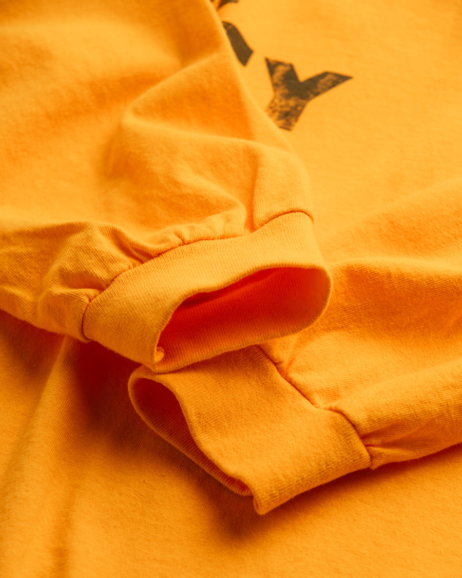 ANACHRONORM サブメッセージ ロングスリーブTシャツ イエロー | GILDAN 6.0oz オープンエンド糸 ワンウォッシュ カスレ刷り インディーレーベル YES I'M LONELY