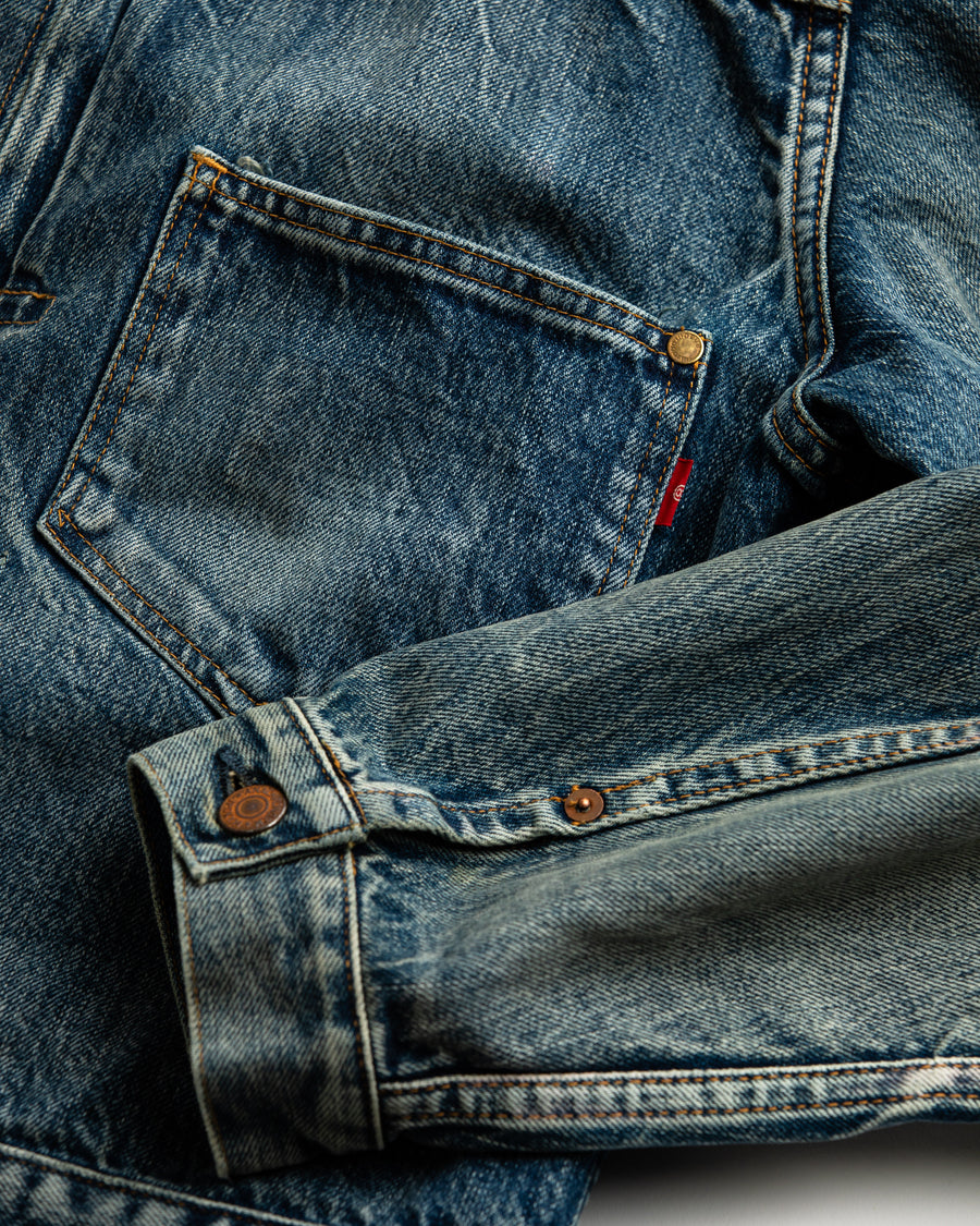 ANACHRONORM フロントタック デニムジャケット インディゴ 5年ウォッシュ | 12.5oz セルビッチデニム 70502XX 1stタイプ エイジング加工 アタリ 日本製
