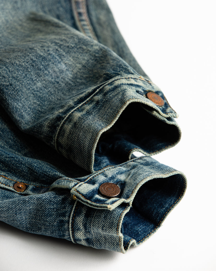 ANACHRONORM フロントタック デニムジャケット インディゴ 5年ウォッシュ | 12.5oz セルビッチデニム 70502XX 1stタイプ エイジング加工 アタリ 日本製