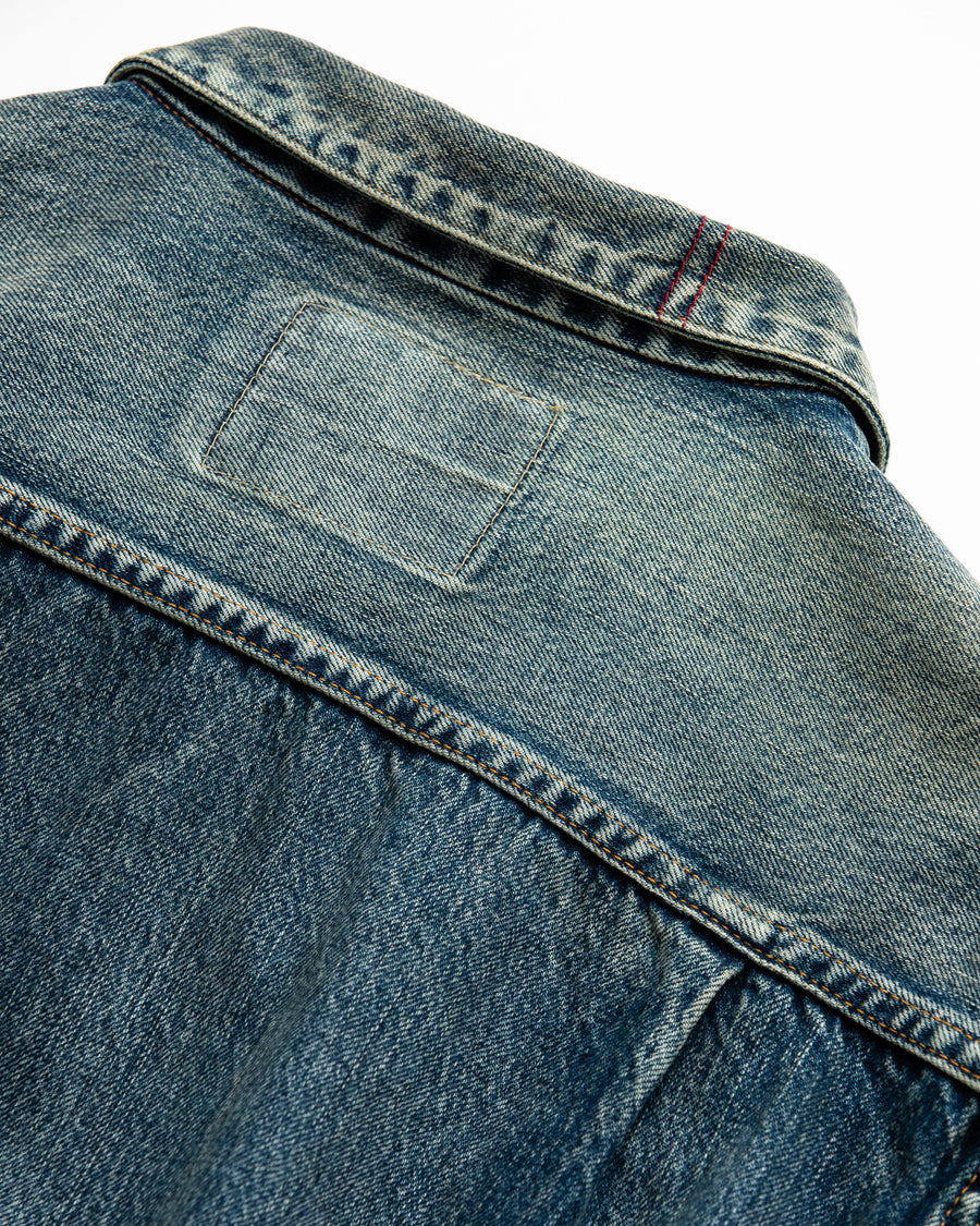 ANACHRONORM フロントタック デニムジャケット インディゴ 5年ウォッシュ | 12.5oz セルビッチデニム 70502XX 1stタイプ エイジング加工 アタリ 日本製