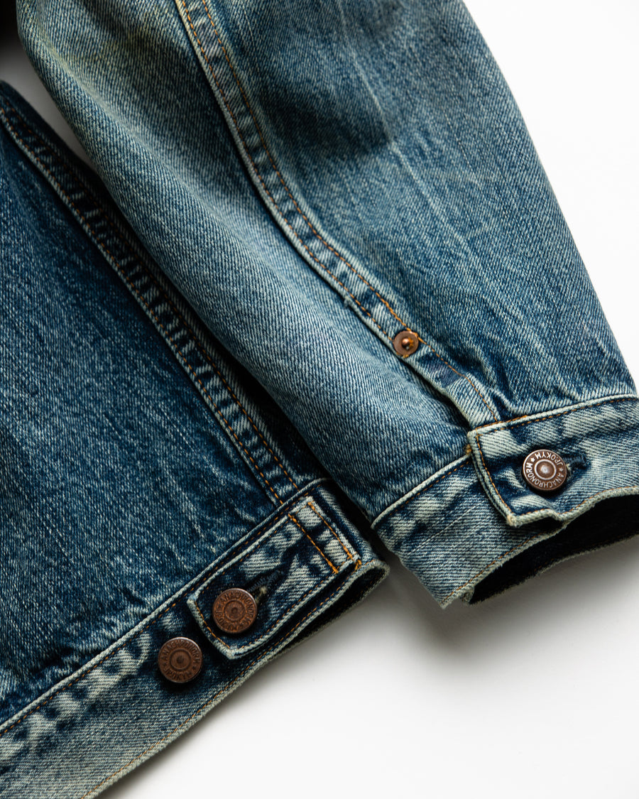 ANACHRONORM フロントタック デニムジャケット インディゴ 5年ウォッシュ | 12.5oz セルビッチデニム 70502XX 1stタイプ エイジング加工 アタリ 日本製