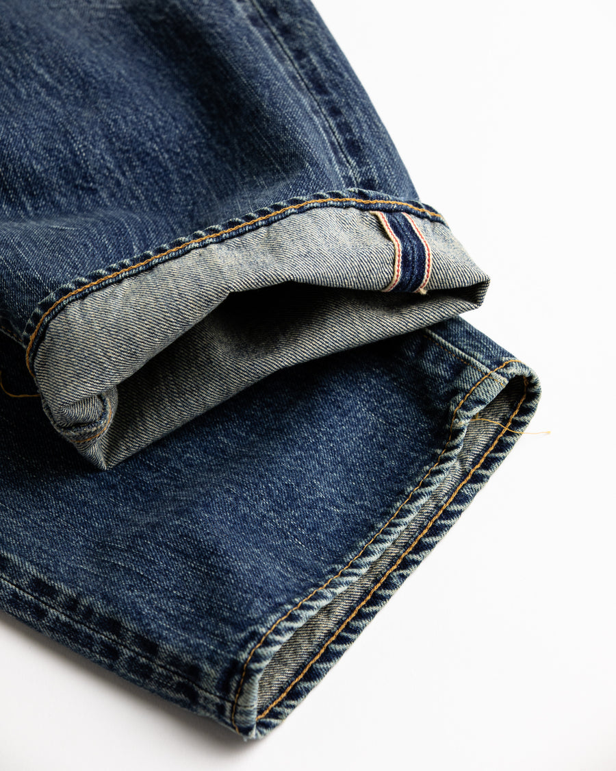 ANACHRONORM レギュラーテーパード 5Pパンツ インディゴ 5年ウォッシュ | 12.5oz セルビッチデニム エイジング加工 アタリ 日本製