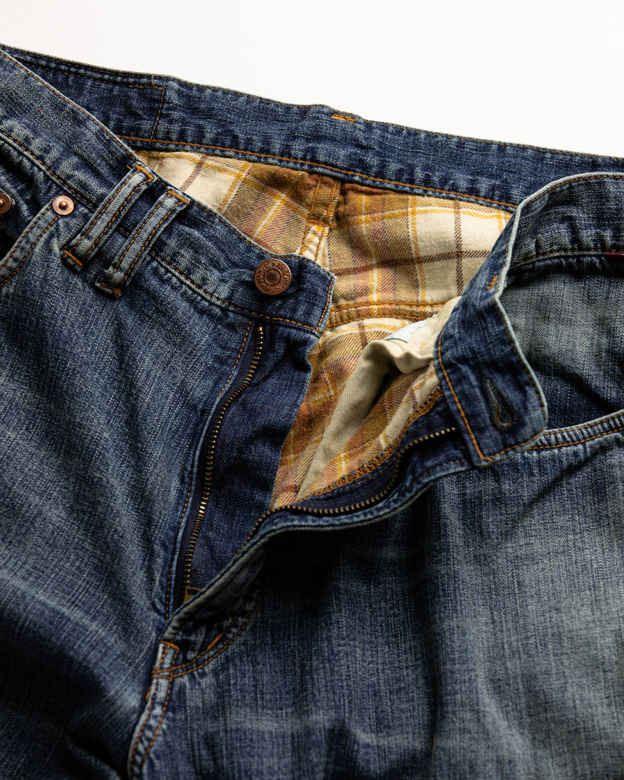 AN333-W CHEAK COMBI DENIM 5P PANTS INDIGO(AGING)