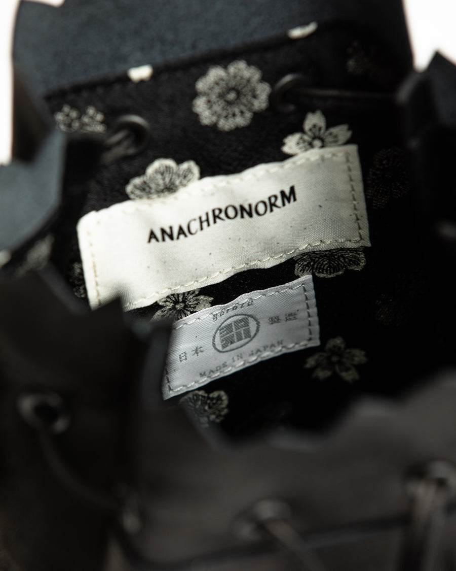 ANACHRONORM×YOROZU W.M.B ワイズメディスンバック ブラック | カウレザー 姫路産 混合鞣 二越ちりめん裏地 天然石 フリンジ 日本製