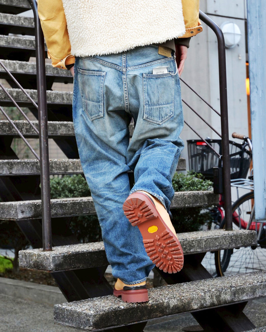 ANACHRONORM レギュラーテーパード 5Pパンツ インディゴ 5年ウォッシュ | 12.5oz セルビッチデニム エイジング加工 アタリ 日本製