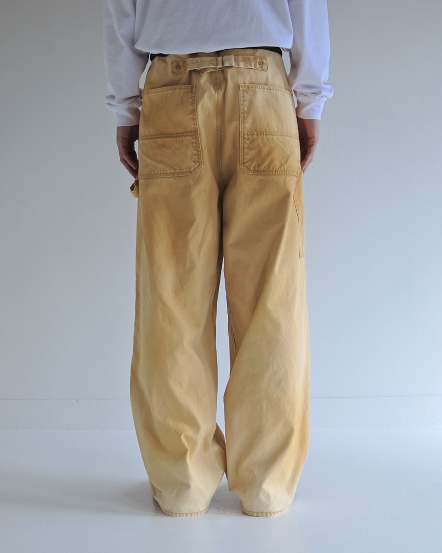 ANACHRONORM ダブルニー ダック ペインターパンツ イエロー | 11号帆布 ナイロンオックス切り替え 特殊エイジング加工 ワークウェア 日本製