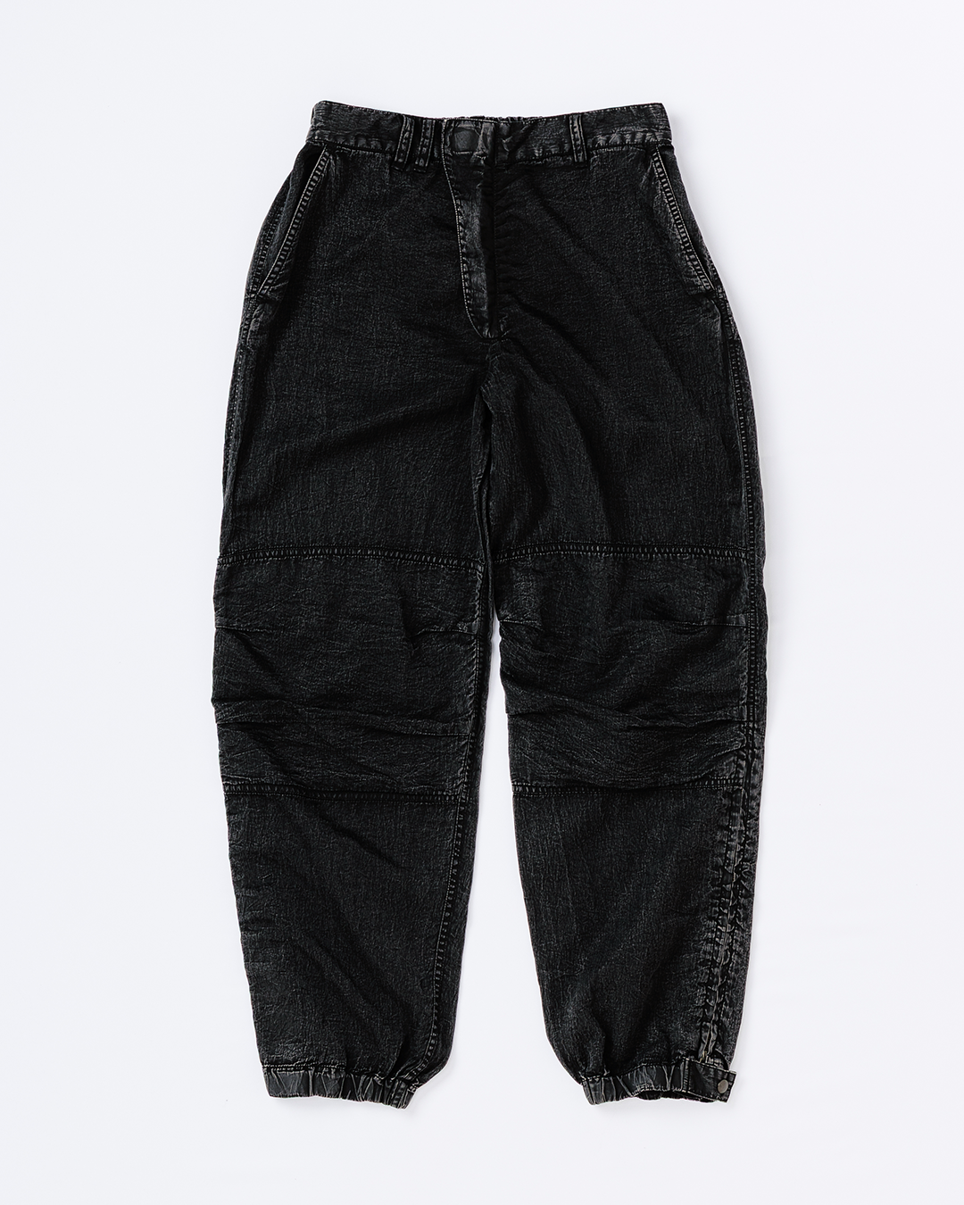 SHADED NYLON EASY PANTS BLACK