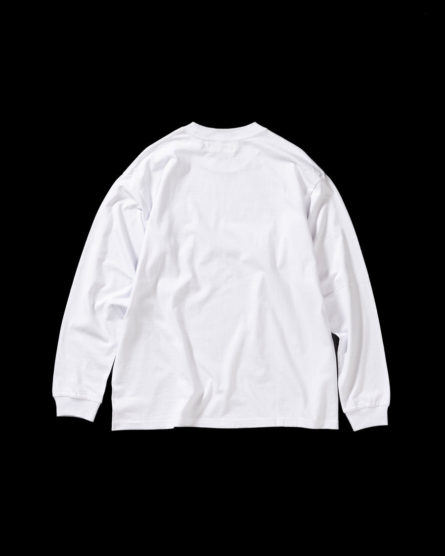 ANACHRONORM スタンダード EMB ロングスリーブTシャツ ホワイト | ステイフレッシュコットン 抗菌防臭 抗ウイルス 左胸刺繍 リジット
