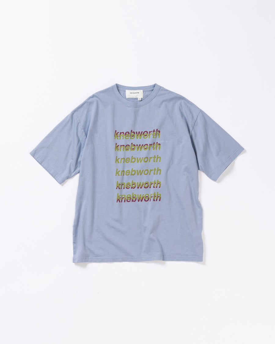 ANACHRONORM グラデーション プリント ショートスリーブTシャツ サックス | 5.6oz 天竺 ヘビーウェイト ワンウォッシュ グラデーションプリント 90sカルチャー