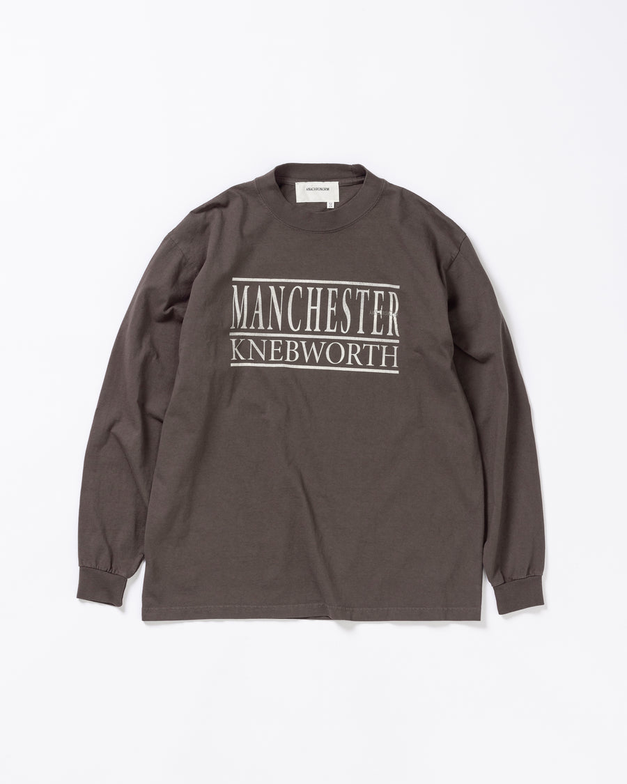 ANACHRONORM スーベニア ロングスリーブTシャツ モカ | 7.5oz オープンエンド糸 顔料染め マンチェスター ネブワース 90sカルチャー