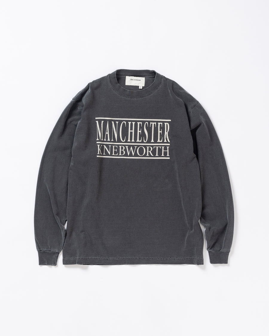ANACHRONORM スーベニア ロングスリーブTシャツ ブラック | 7.5oz オープンエンド糸 顔料染め マンチェスター ネブワース 90sカルチャー