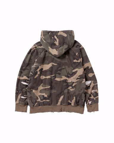 HARD DAMAGED INNER WAFFLE SWEAT PARKA WOODLAND