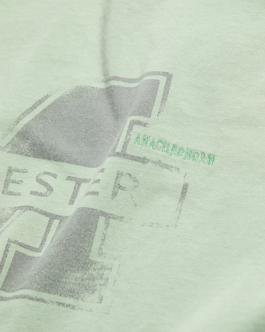 ANACHRONORM マンチェスター プリント ショートスリーブTシャツ グリーン | 5.6oz 天竺 ヘビーウェイト ワンウォッシュ グラデーションプリント 90sカルチャー