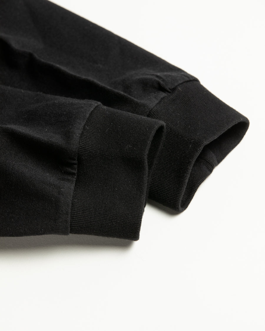 ANACHRONORM スタンダード EMB ロングスリーブTシャツ ブラック | ステイフレッシュコットン 抗菌防臭 抗ウイルス 左胸刺繍 リジット