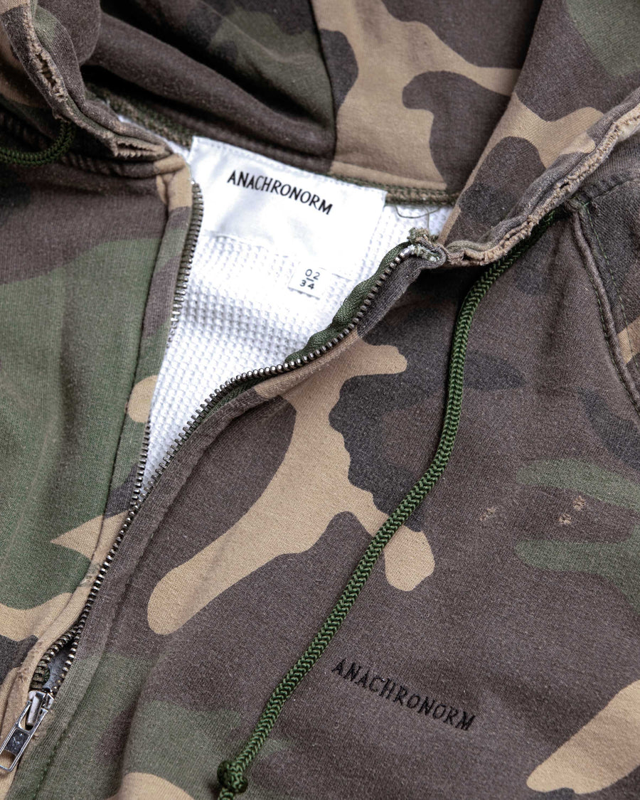 HARD DAMAGED INNER WAFFLE SWEAT PARKA WOODLAND