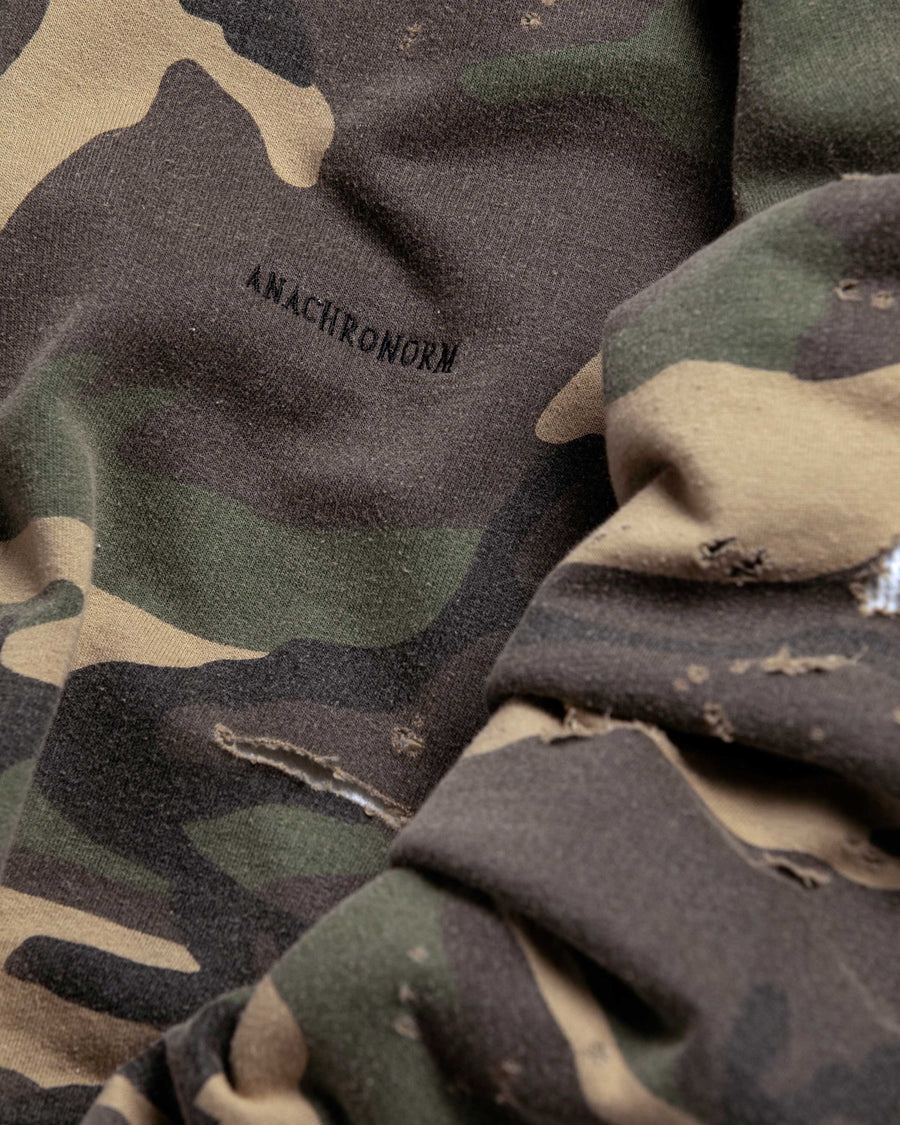 HARD DAMAGED INNER WAFFLE SWEAT PARKA WOODLAND