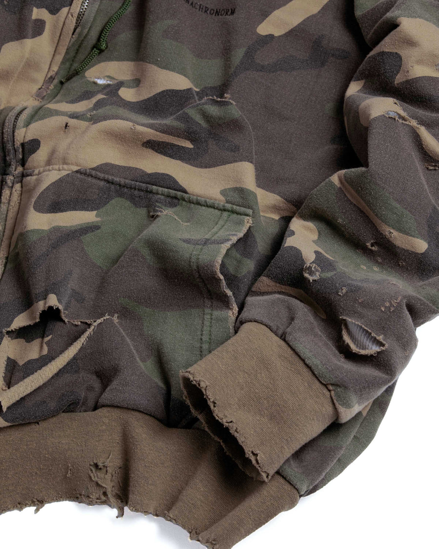 HARD DAMAGED INNER WAFFLE SWEAT PARKA WOODLAND