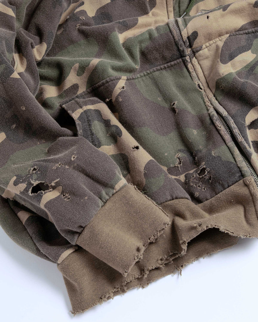 HARD DAMAGED INNER WAFFLE SWEAT PARKA WOODLAND