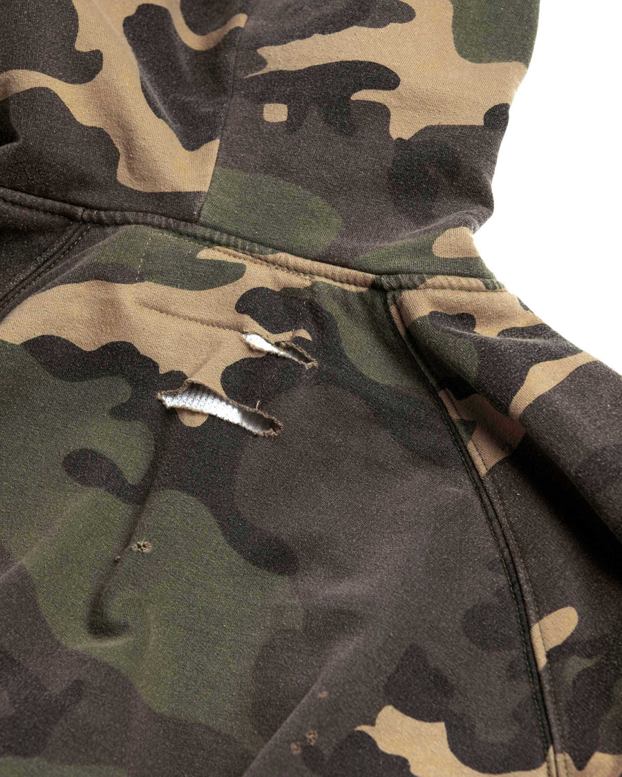 HARD DAMAGED INNER WAFFLE SWEAT PARKA WOODLAND
