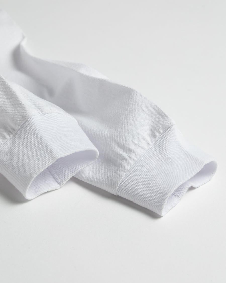 ANACHRONORM スタンダード EMB ロングスリーブTシャツ ホワイト | ステイフレッシュコットン 抗菌防臭 抗ウイルス 左胸刺繍 リジット