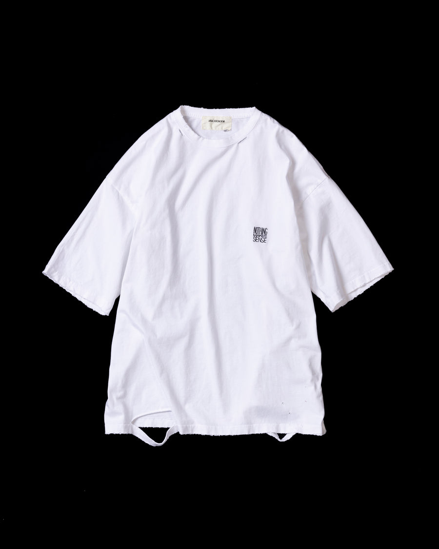 EMBROIDERY DAMAGED S/S T-S WHITE
