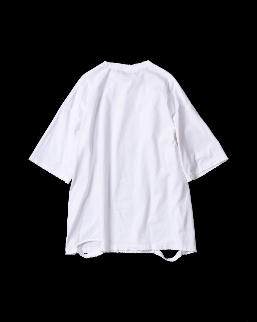 EMBROIDERY DAMAGED S/S T-S WHITE