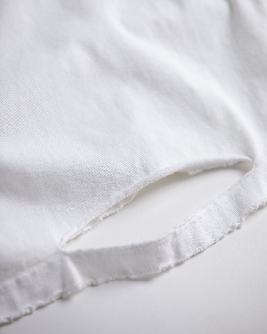 EMBROIDERY DAMAGED S/S T-S WHITE